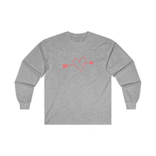 Load image into Gallery viewer, Pink Arrow Heart Ultra Cotton Long Sleeve Tee
