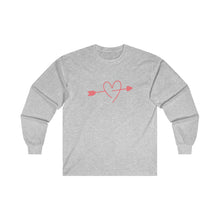 Load image into Gallery viewer, Pink Arrow Heart Ultra Cotton Long Sleeve Tee