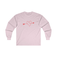 Load image into Gallery viewer, Pink Arrow Heart Ultra Cotton Long Sleeve Tee