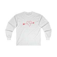 Load image into Gallery viewer, Pink Arrow Heart Ultra Cotton Long Sleeve Tee