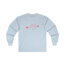 Load image into Gallery viewer, Pink Arrow Heart Ultra Cotton Long Sleeve Tee