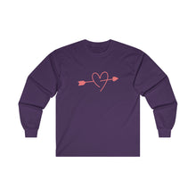 Load image into Gallery viewer, Pink Arrow Heart Ultra Cotton Long Sleeve Tee