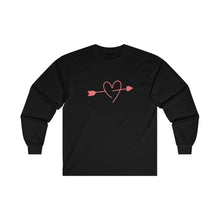 Load image into Gallery viewer, Pink Arrow Heart Ultra Cotton Long Sleeve Tee