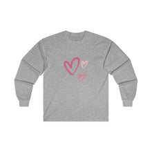 Load image into Gallery viewer, Pink Hearts Ultra Cotton Long Sleeve Tee