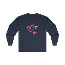 Load image into Gallery viewer, Pink Hearts Ultra Cotton Long Sleeve Tee