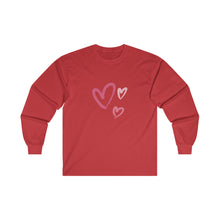 Load image into Gallery viewer, Pink Hearts Ultra Cotton Long Sleeve Tee