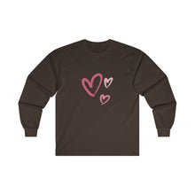 Load image into Gallery viewer, Pink Hearts Ultra Cotton Long Sleeve Tee