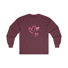 Load image into Gallery viewer, Pink Hearts Ultra Cotton Long Sleeve Tee