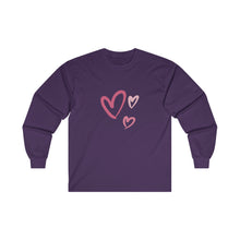 Load image into Gallery viewer, Pink Hearts Ultra Cotton Long Sleeve Tee