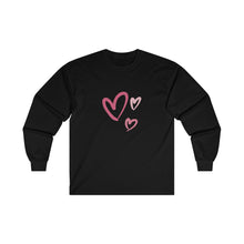 Load image into Gallery viewer, Pink Hearts Ultra Cotton Long Sleeve Tee