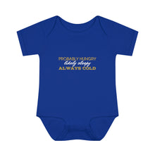 Load image into Gallery viewer, Hungry Sleepy Cold Infant Baby Rib Bodysuit
