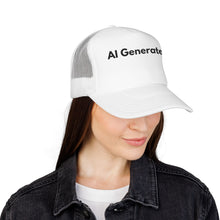 Load image into Gallery viewer, AI Generated, Trucker Hat, Custom Tech Humor Mesh Cap, Developer Graphic Gear
