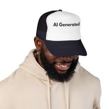 Load image into Gallery viewer, AI Generated, Trucker Hat, Custom Tech Humor Mesh Cap, Developer Graphic Gear
