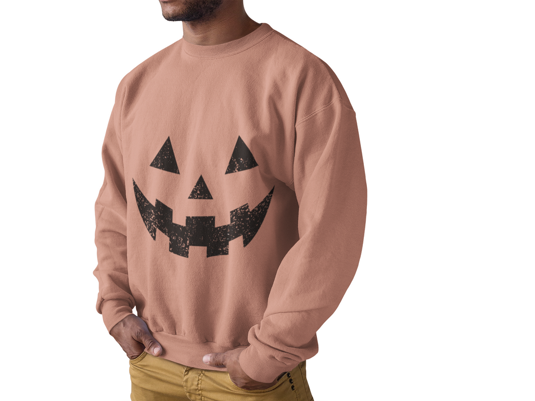 Halloween Pumpkin Face Sweatshirt | Youth & Adult Fall Crewneck | Cute Jack O’Lantern Pullover | Spooky Season Graphic Sweater | Cozy Autumn Shirt