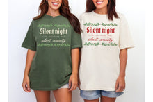 Load image into Gallery viewer, Silent Night Anxiety Funny Christmas Shirt, Holiday Forecast Comfort Colors Tee, Anxiety Humor Xmas Gift, Christmas Party Tee
